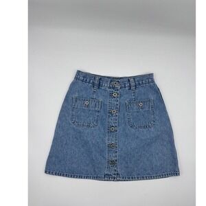 American‎ Eagle Vintage 90s Denim Button Down Mini Skirt